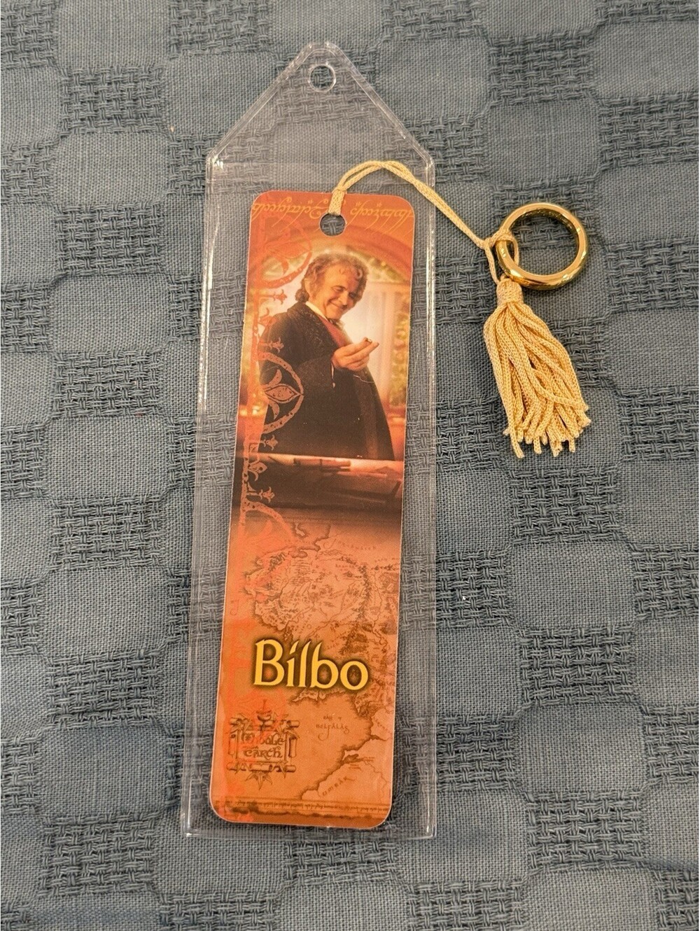 Vintage 2001 Lord of the Rings Antioch Bookmark Bilbo Baggins One Ring Tassel
